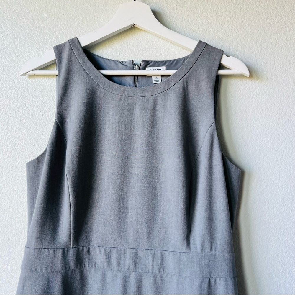 J. Crew Gray Sheath Dress Size 8 Sleeveless Work Office Career Knee Length - Picture 7 of 8